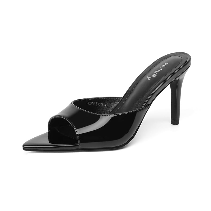 vivianly Clear Pointed Toe Heels Sandals Transparent Strap Stiletto High Heels Slip on Mules for ... | Amazon (US)