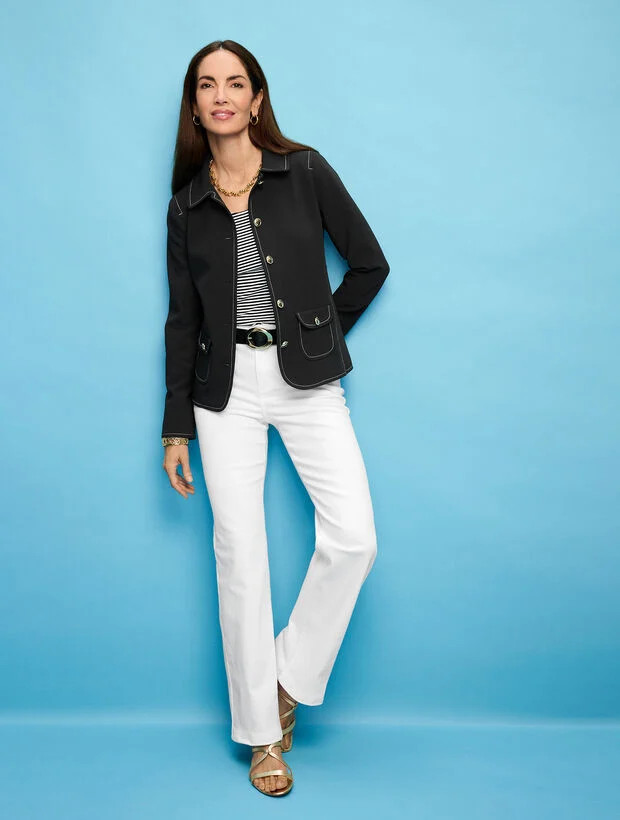 Classic Jean Trousers - White | Talbots