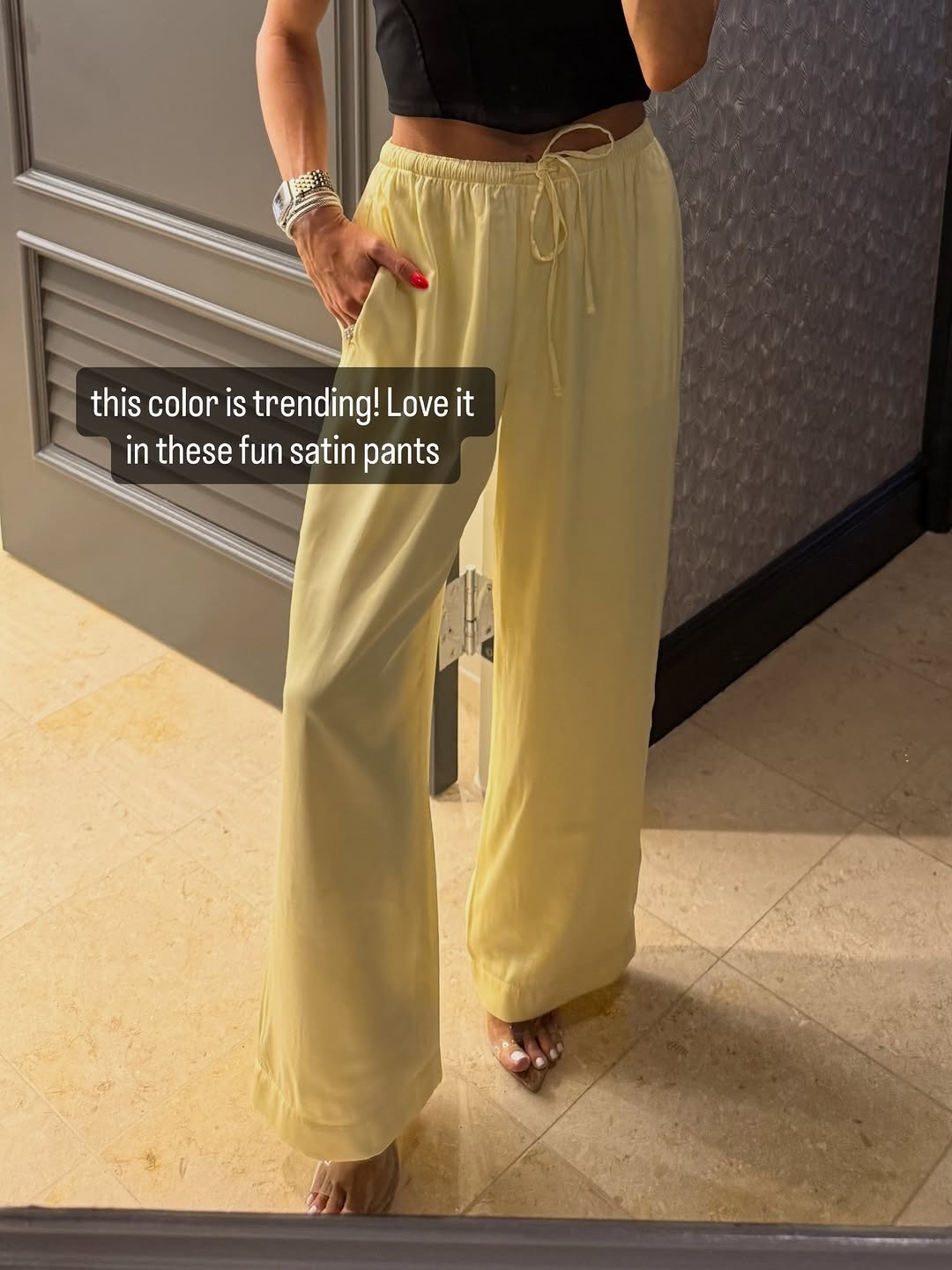 On trend satin pants spring outfit 

#LTKSaleAlert #LTKPetite