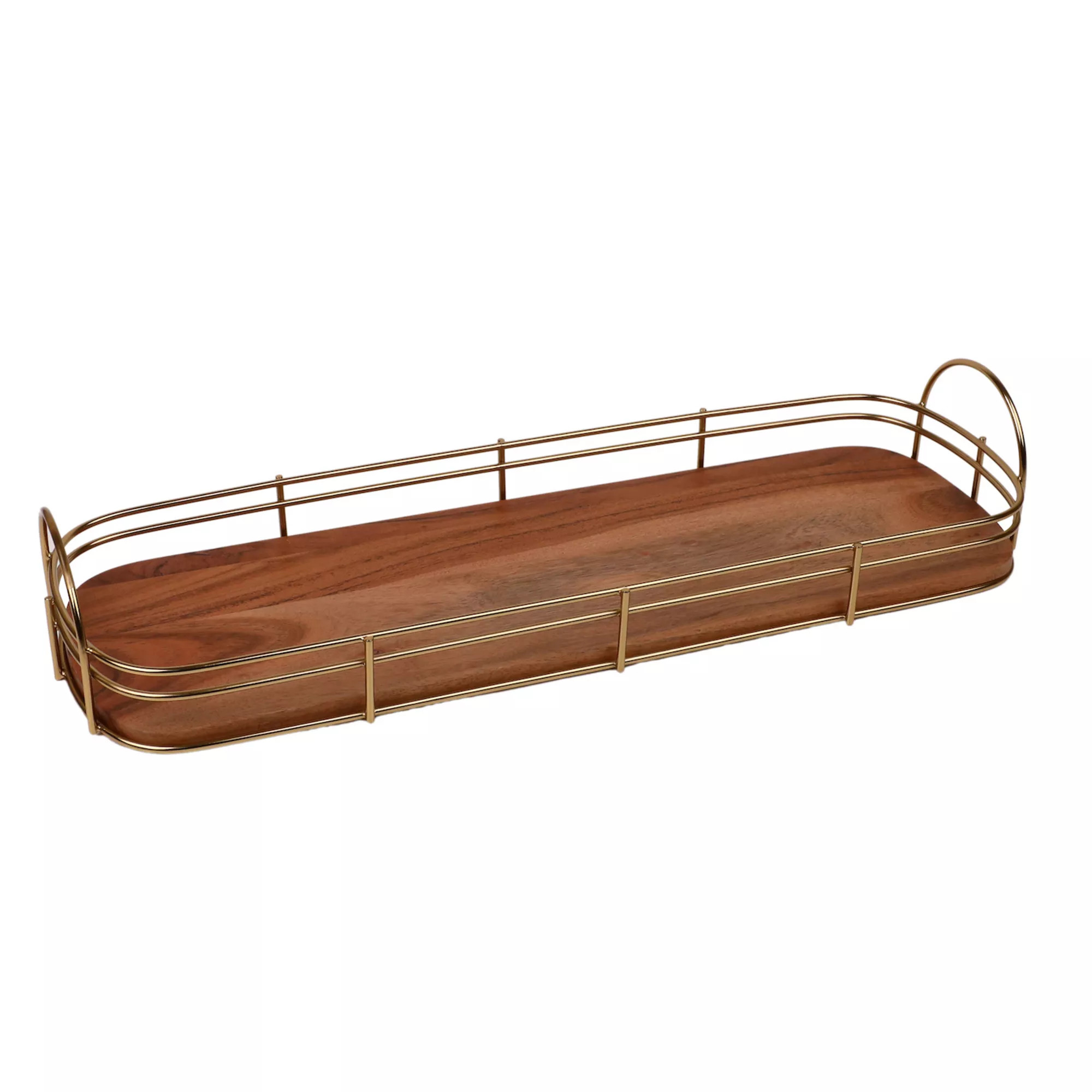 Mingle & Co. Wood & Metal Serve Tray | Kohl's