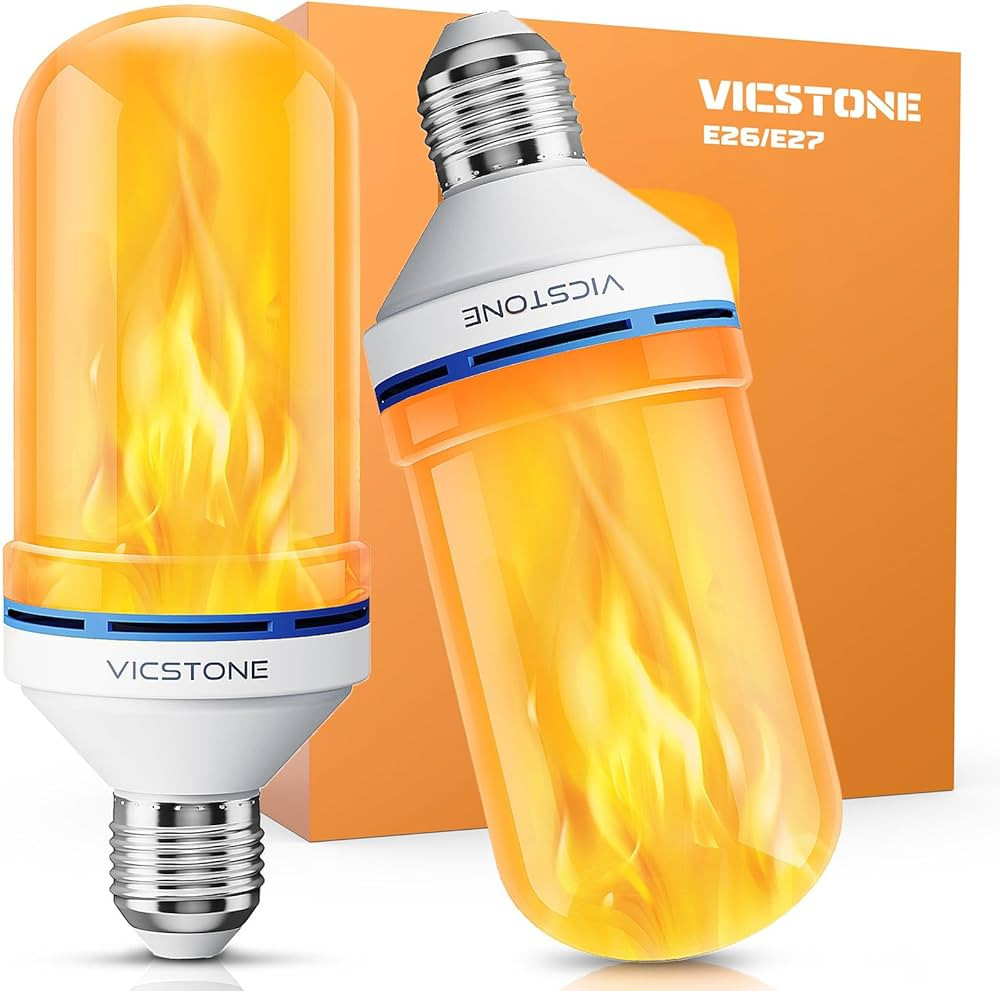 Upgraded LED Flame Light Bulbs, 4-Mode Flickering Light Bulbs with Upside Down Effect, E26 Fire L... | Amazon (US)