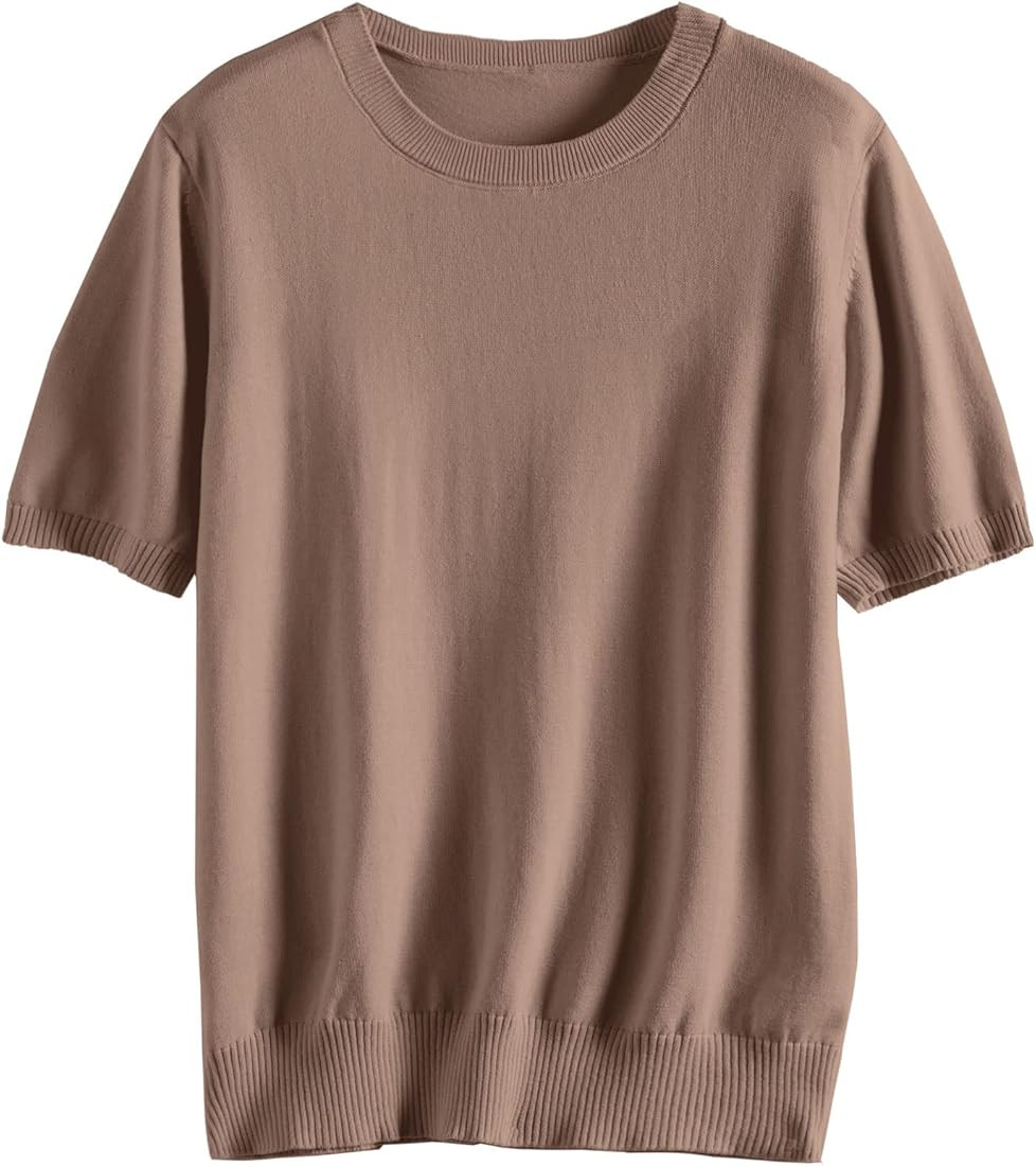 DAIMIDY Women's Pullover Sweaters Cashmere Blend Soft Tops，Short Sleeves and Long Sleeves | Amazon (US)