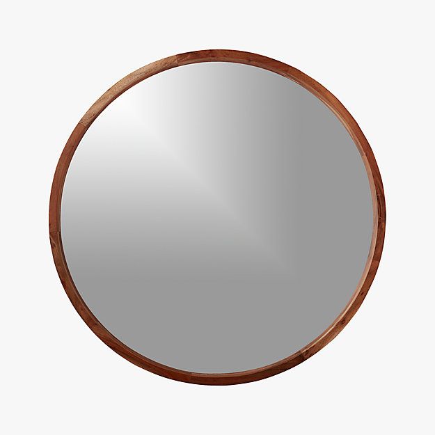 acacia wood 40" mirror | CB2