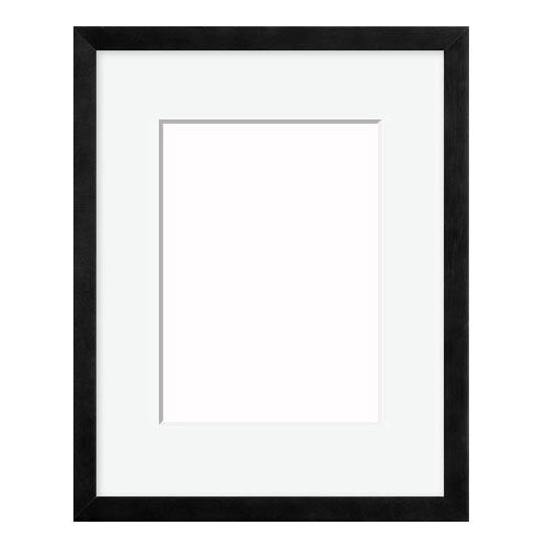 Black Wood Picture Frame with Off White Mat | Picture Frames