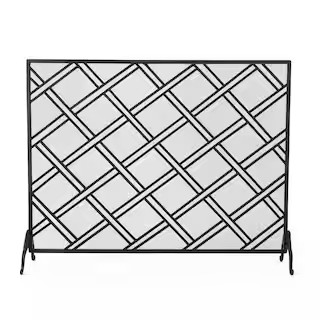 Noble House Josette Black Metal 1-Panel Fireplace Screen 14385 - The Home Depot | The Home Depot