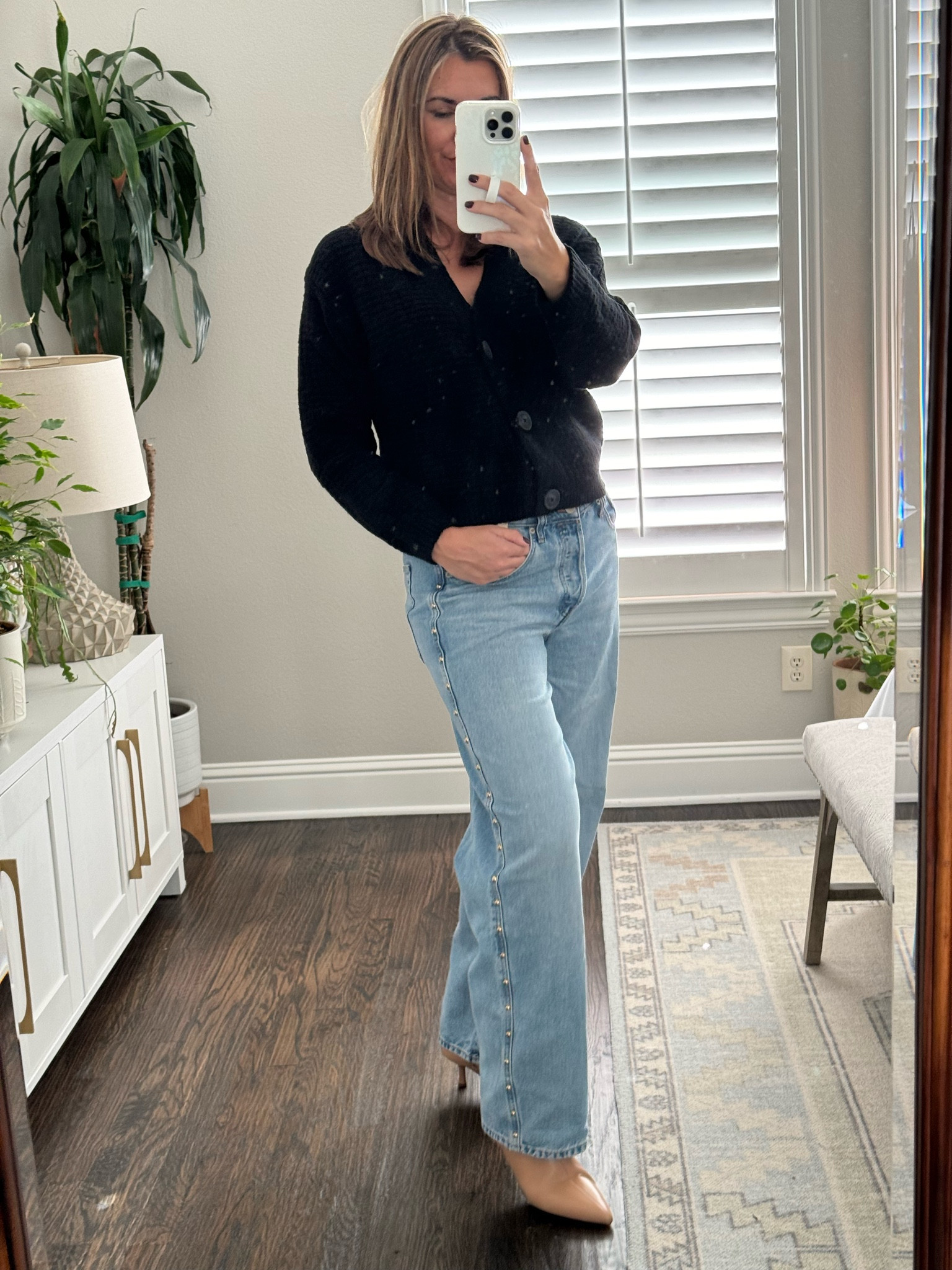 Obsessed with these stuffed denim jeans. They are a mid rise, baggy fit. I am in my normal size 8. Fun to dress up or just go casual. This cardigan is chunky, soft and comes in other colors. 

| cardigan sweater | denim jeans | baggy jeans | target style | target fashion | everyday style | fall fashion | casual style | elevated style | 

#LTKOver40 #LTKFindsUnder50 #LTKSeasonal
