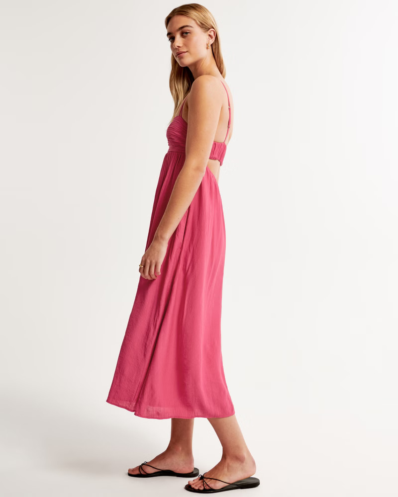 Crinkle Textured Maxi Dress | Abercrombie & Fitch (US)
