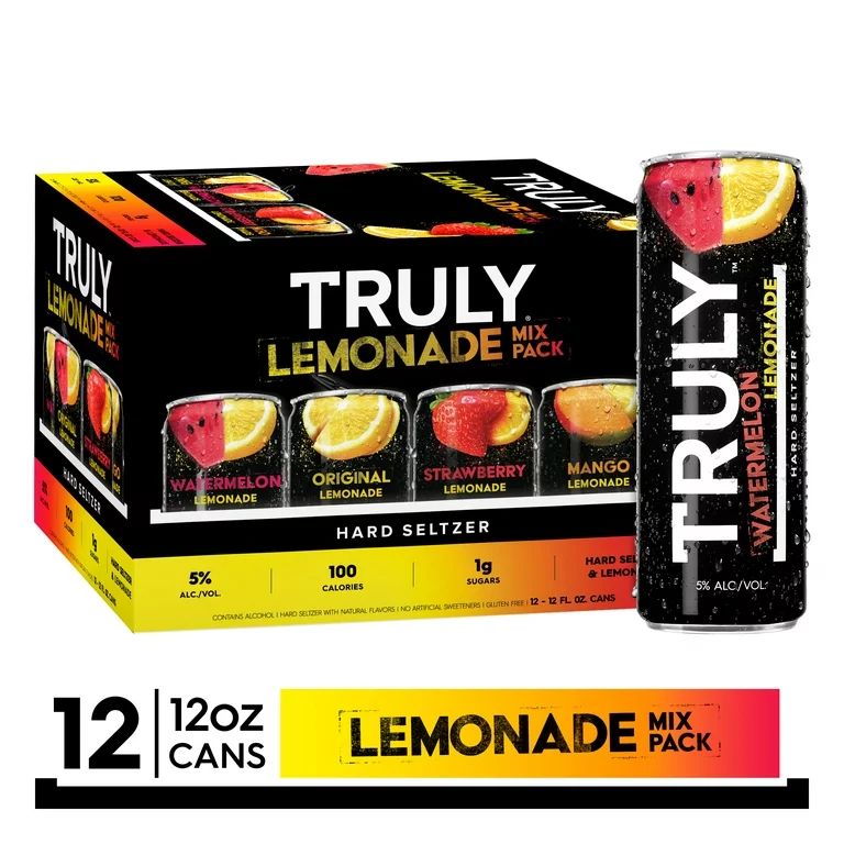 TRULY Lemonade Hard Seltzer Variety, 12 PACK, 12oz beer cans, Gluten Free, Light | Walmart (US)