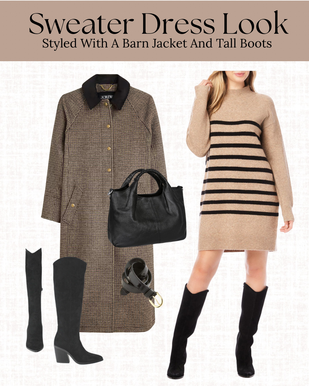 Sweater dress season!
This striped knit dress pairs perfectly with tall boots and a barn jacket for an easy, polished look that’s still warm and comfortable for everyday wear.

#LTKStyle #LTKFallFashion #LTKFinds #LTKUnder100 #LTKOOTD #LTKEverydayStyle 

 #LTKootd #LTKStyleTip #LTKWorkwear