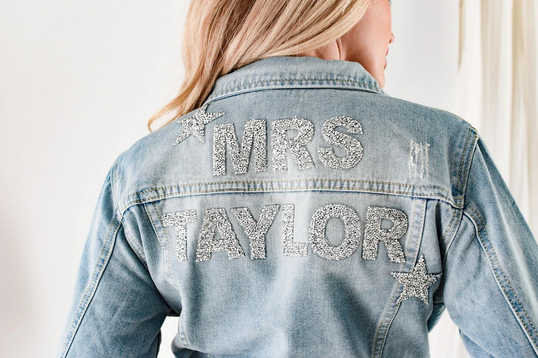 Personalized Jean Jacket Bride Denim Jacket Bride Jacket Personalized Jacket Custom Wedding Jacke... | Etsy (US)