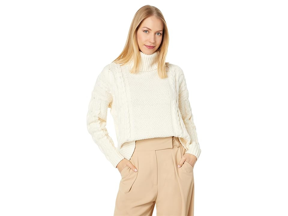 Madewell Capri Cotton Cable Turtleneck Women's Clothing Antique Cream : 2XS (Women's 000), Acrylic/Cotton/Polyester | Zappos