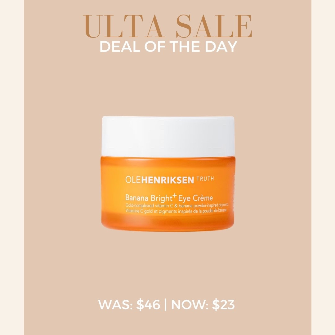 Ulta 21 Days of Beauty Deal of the Day! ✨
OLEHENRIKSEN Banana Bright+ Vitamin C Eye Crème for Dark Circles

#LTKSaleAlert #LTKBeauty