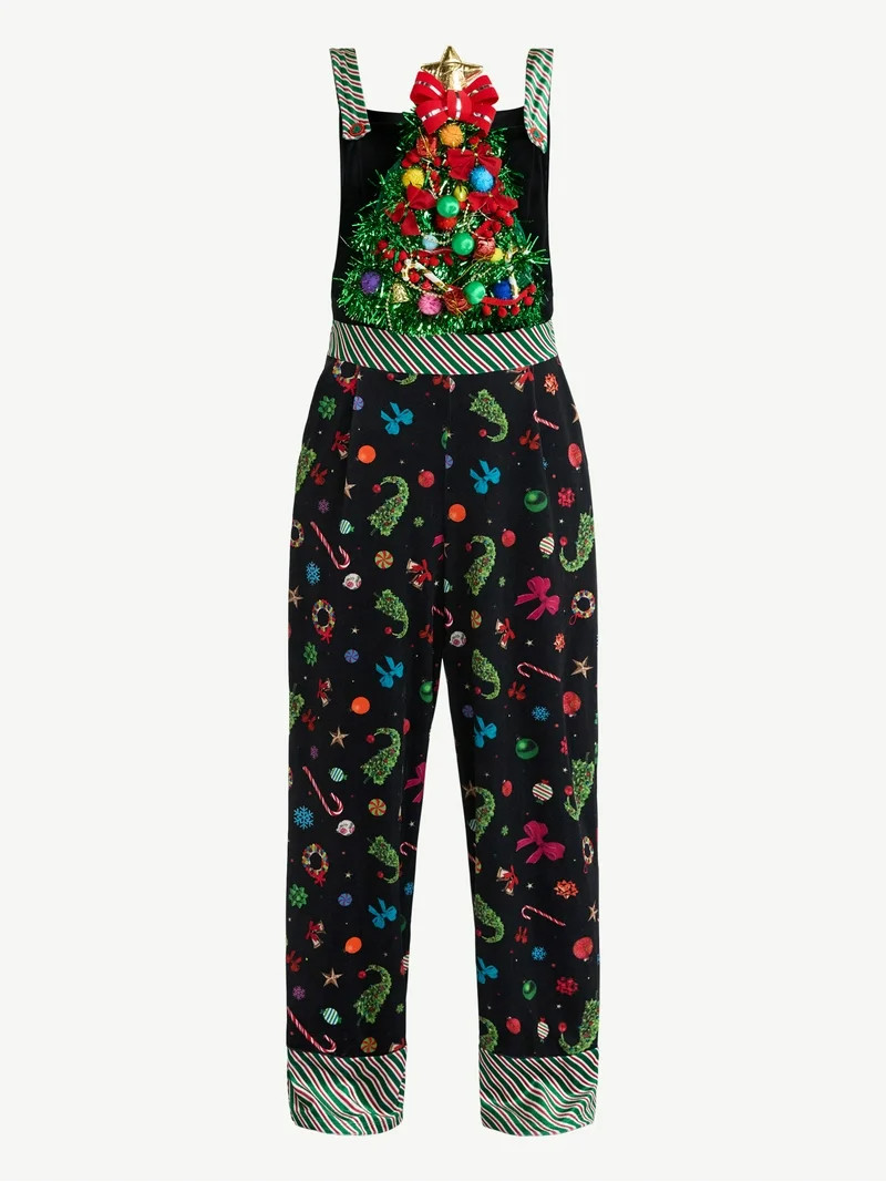 No Boundaries Christmas Tree Jumpsuit, Women’s | Walmart (US)