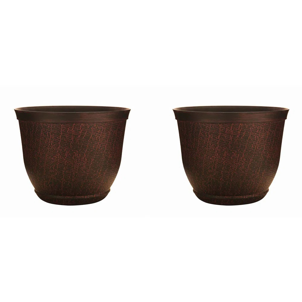 8" Cronus Planter, Hot Coal (2 Pack) | Wayfair North America