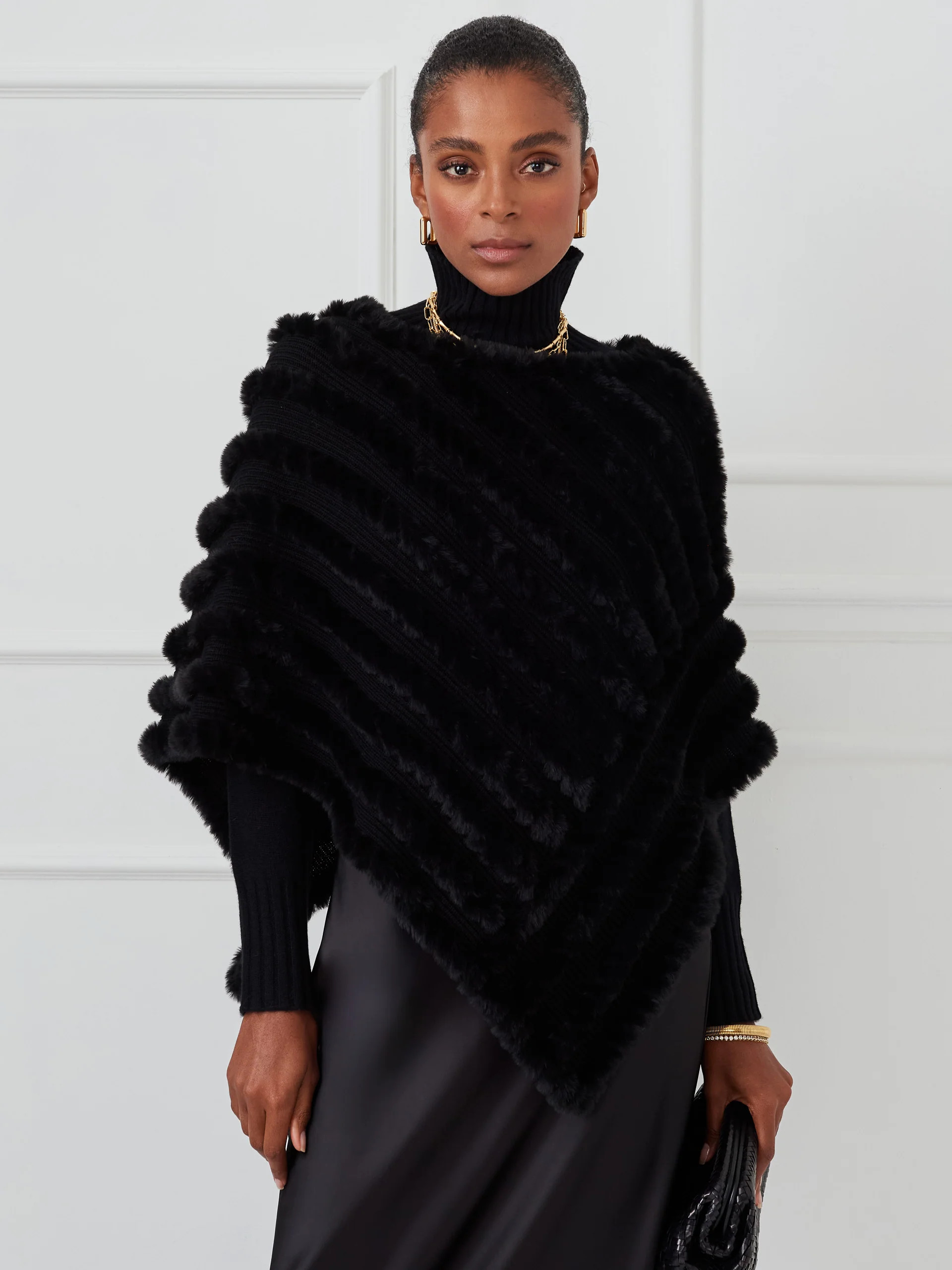Charlie Faux Fur Poncho | J.McLaughlin