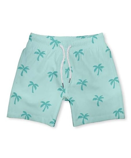 Mint Palm Trees Swim Trunks - Infant, Toddler & Boys | Zulily