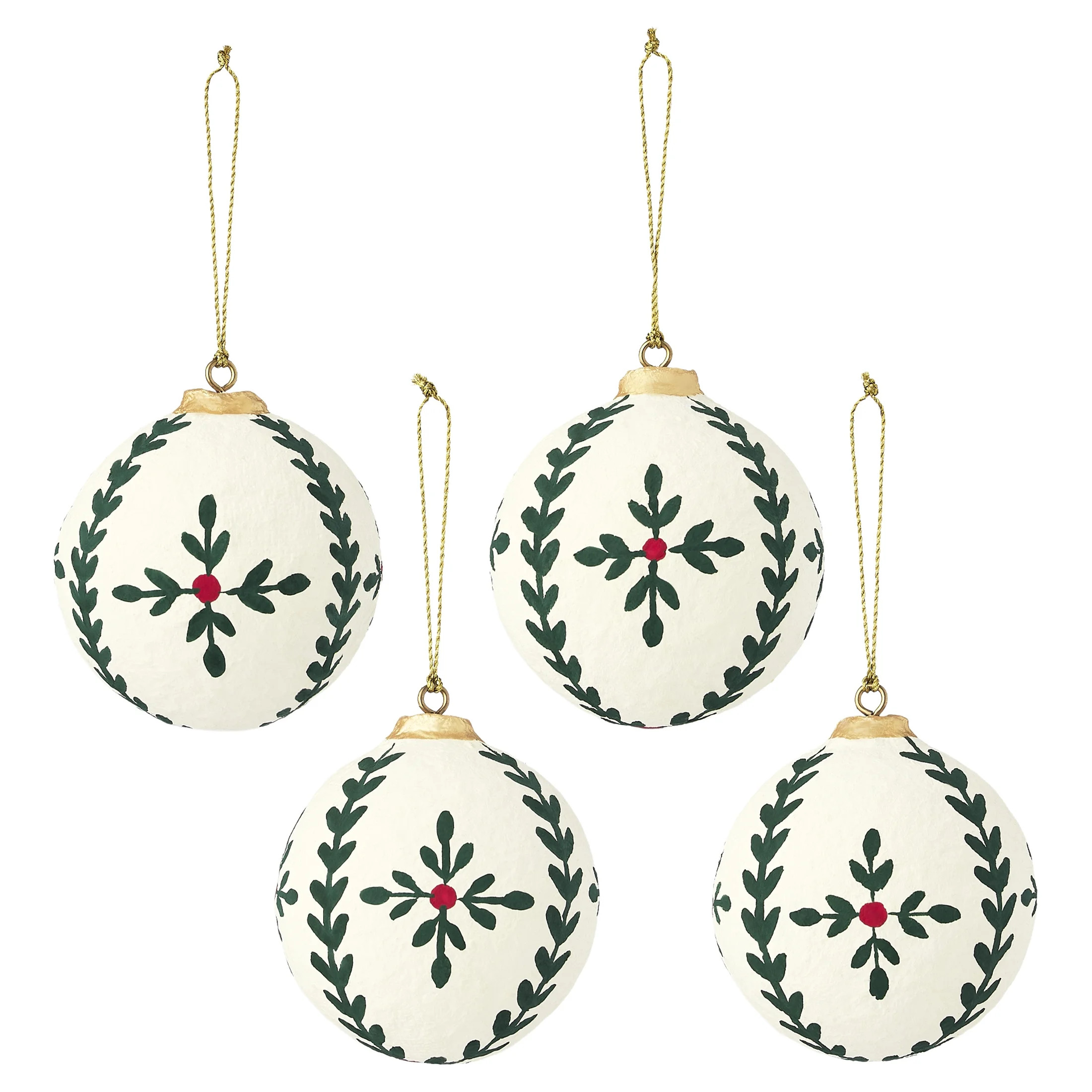 Multicolor Paper Mache Christmas Ornaments, 4", by Holiday Time | Walmart (US)