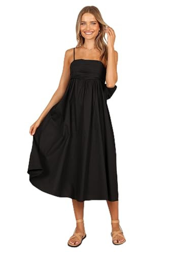 Petal & Pup Women's Alice Bow Back Midi Dress, Black | Amazon (US)