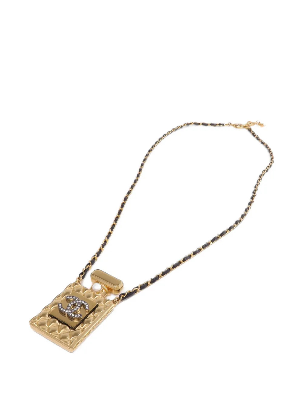 CHANEL Pre-Owned perfume bottle-pendant necklace - Gold | Farfetch Global
