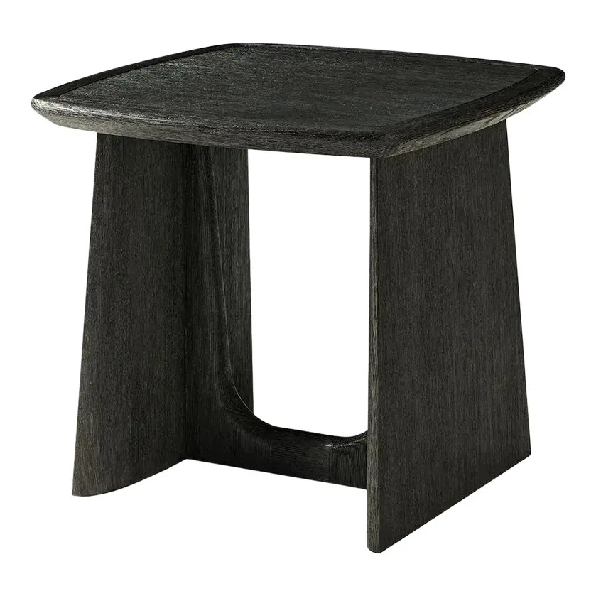 Dark Oak Side Table | Chairish