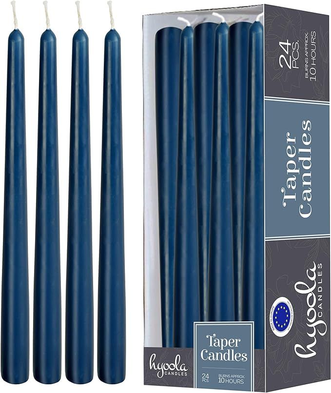 Hyoola Tall Taper Candles - Midnight Blue Dripless Dinner Candle Sticks - Paraffin Wax with Cotto... | Amazon (US)