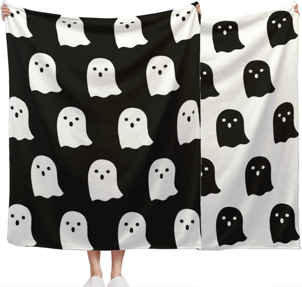 Aififgui 2023 Cute Halloween Throw Blankets Spooky Ghost Blanket Homegoods for Girls Women Black ... | Amazon (US)