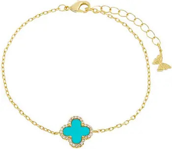 Pave Outlined Four Leaf Clover Bracelet | Nordstrom