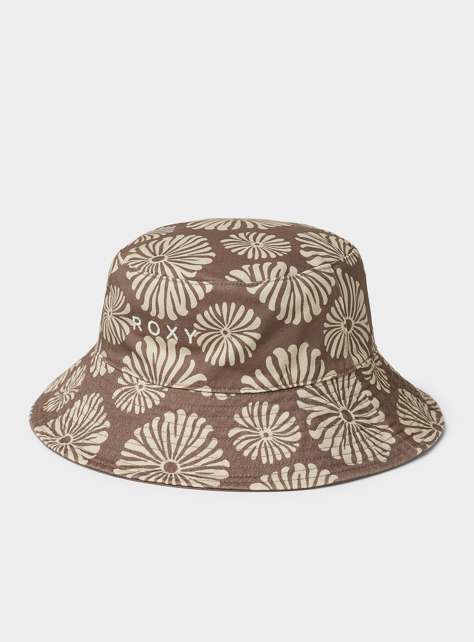 Roxy - Large-flower reversible bucket hat (Women, Brown, MED-LARGE) | Simons