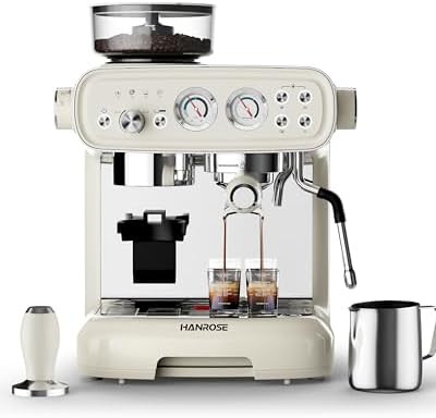 Espresso Machine With Grinder, 20 Bar Espresso Machine with Milk Frother Steam Wand, Espresso Mac... | Amazon (US)