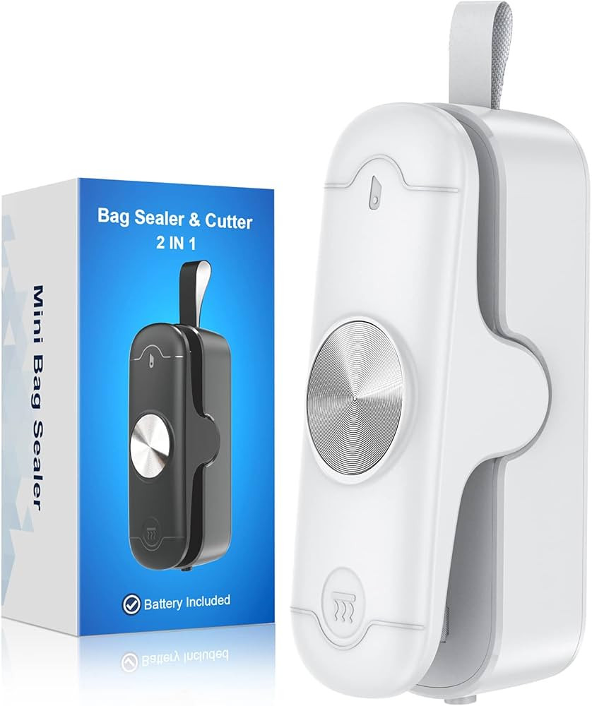 OEOP Mini Bag Sealer, 2 in 1 Chip Bag Sealer with Cutter Handheld Bag Sealer Heat Seal Vacuum Sea... | Amazon (US)