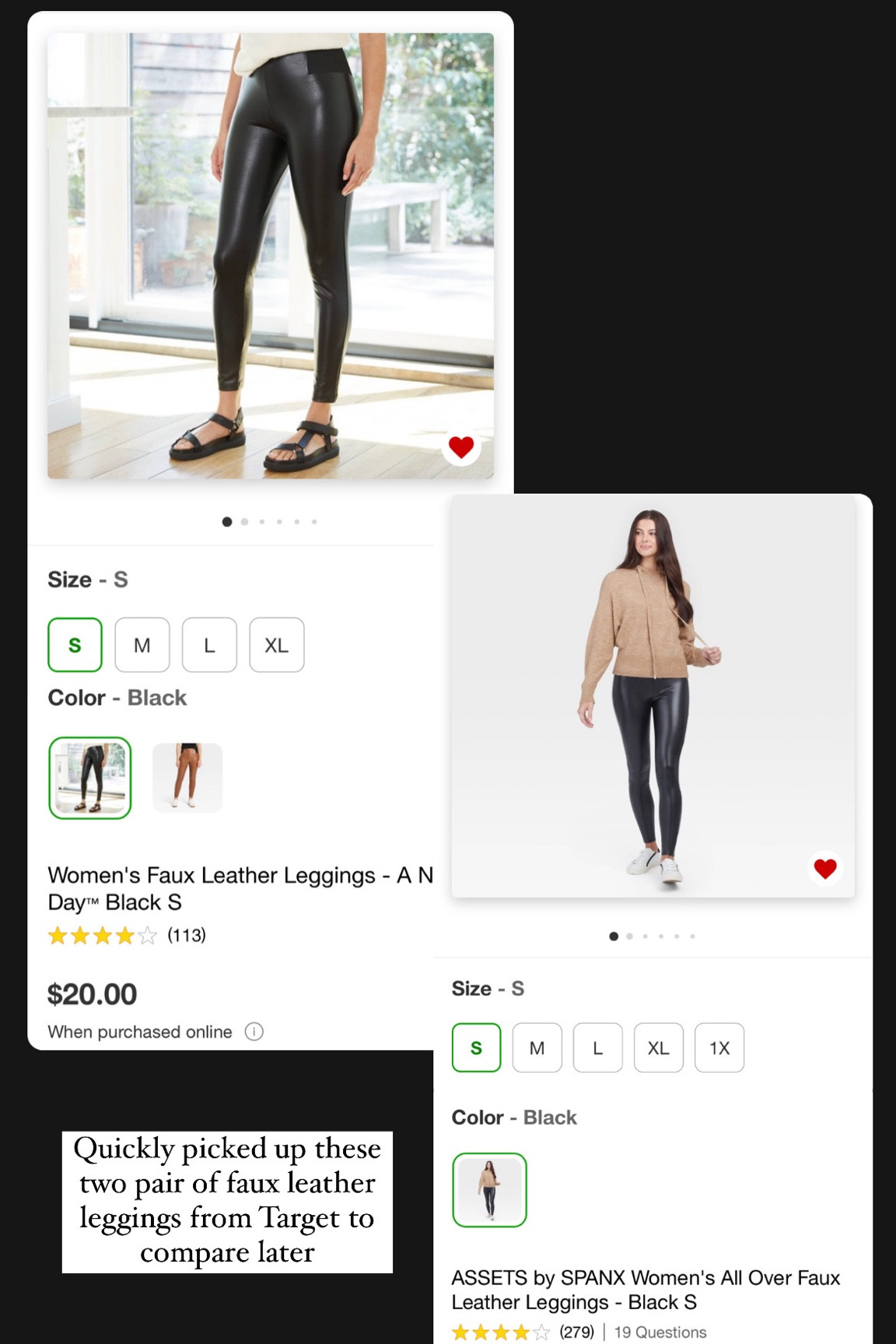 Inexpensive faux leather leggings from Target. Will report back!

#LTKHoliday #LTKunder50