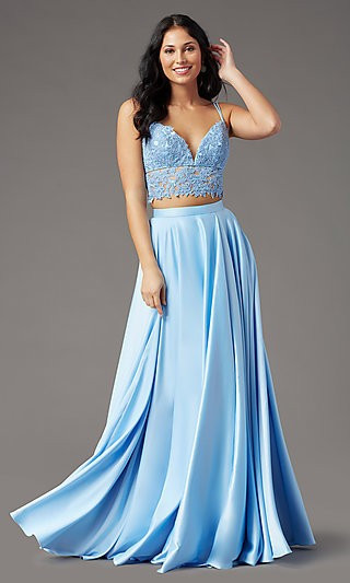 PromGirl Two-Piece Long Prom Dress with Pockets | Prom Girl