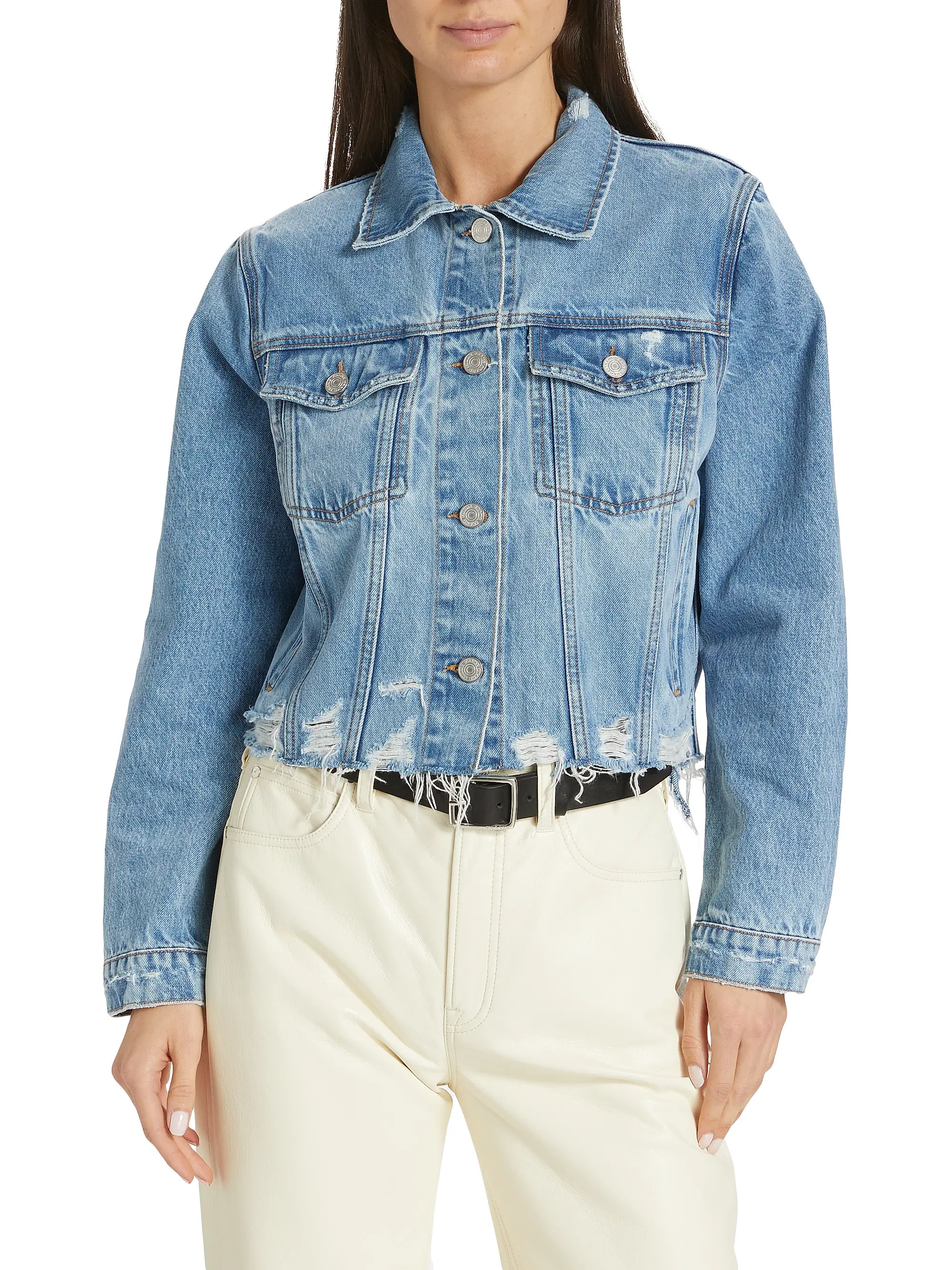 Destroyed Vintage Denim Jacket | Saks Fifth Avenue