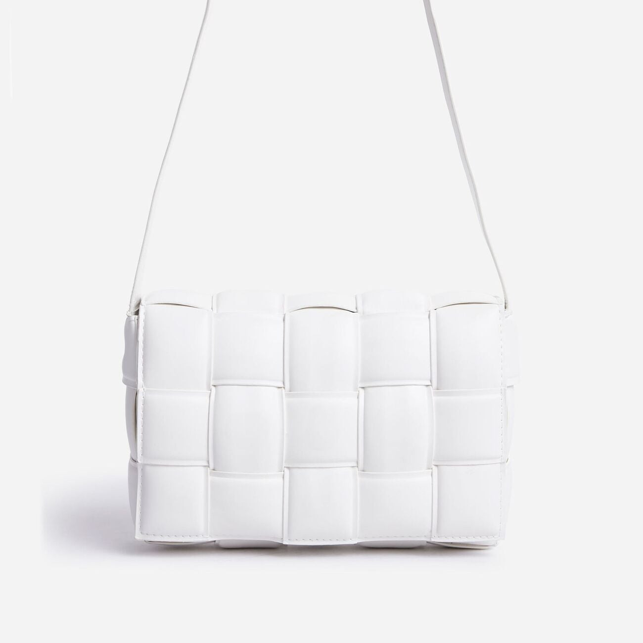 Mae Quilted Cross Body Bag In White Faux Leather | EGO (UK)