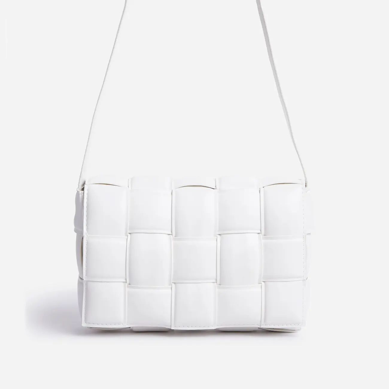 Mae Quilted Cross Body Bag In White Faux Leather | Ego Shoes (UK)
