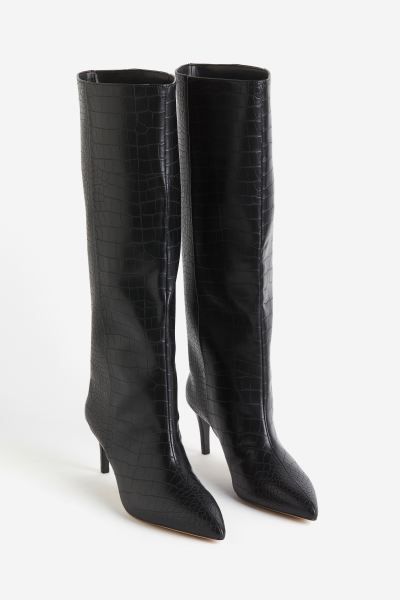 Knee-high Heeled Boots - Black - Ladies | H&M US | H&M (US + CA)