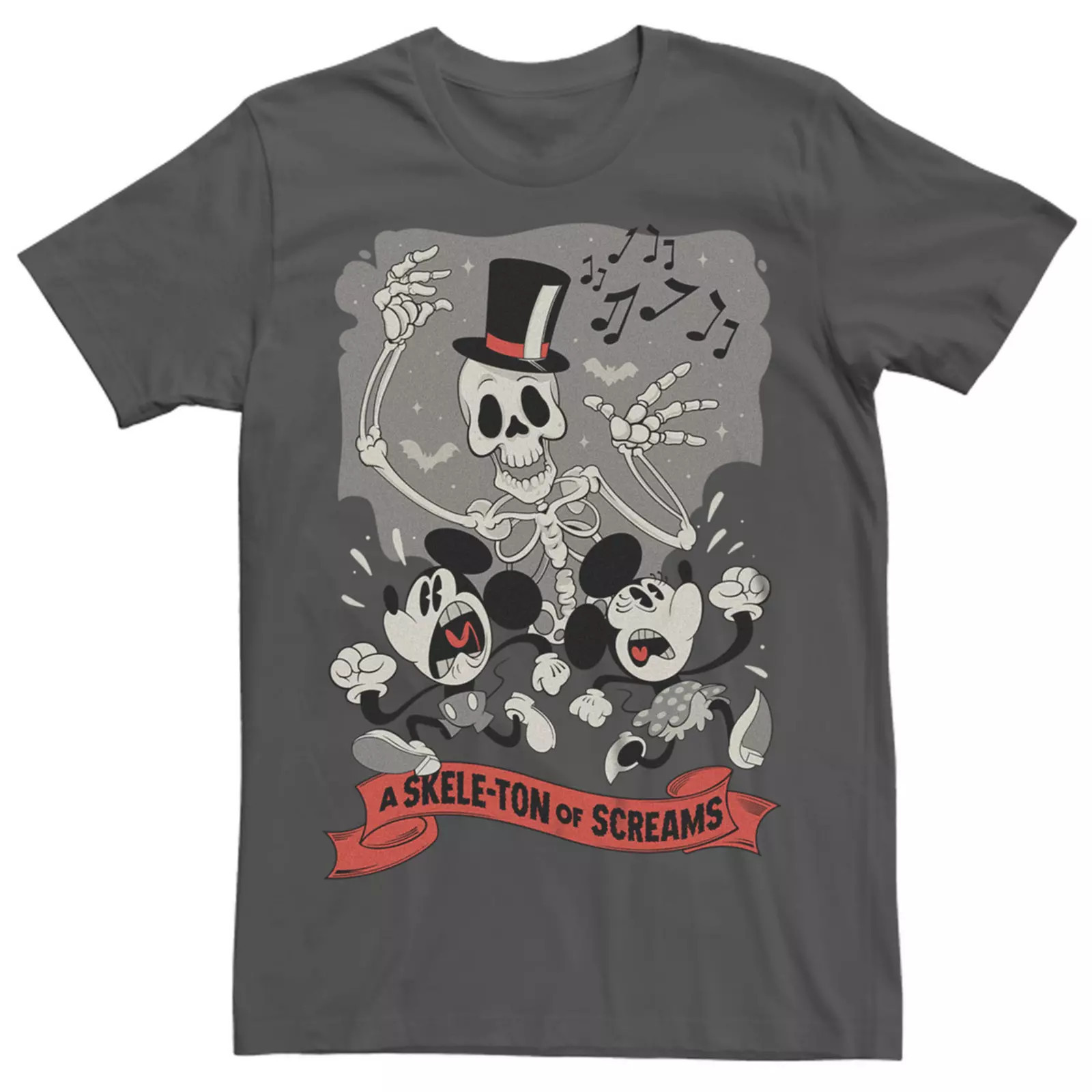 Disney's Mickey Mouse Men's Classic Halloween Minnie Mouse A Skeleton of Screams Tee, Size: XS, Grey | Kohl's