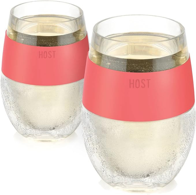 Host Wine Freeze Cup Set of 2 - Plastic Double Wall Insulated Wine Cooling Freezable Drink Vacuum... | Amazon (US)