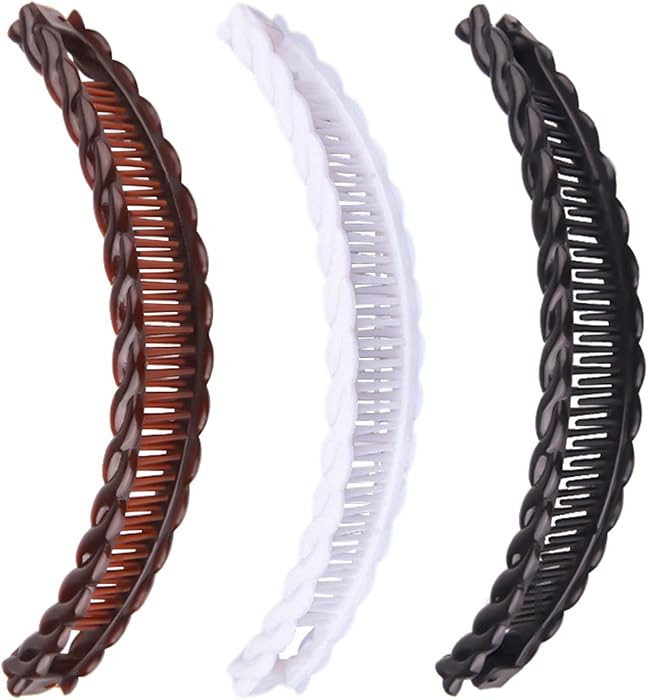 1st Choice 3 Pieces Clincher Combs Banana Combs Banana Clip Grip Comb Fishtail Fish Hair Lady Fis... | Amazon (US)