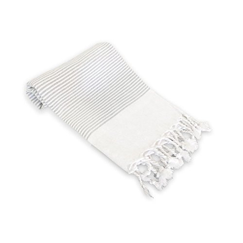 Turkish Hand / Kitchen Towel - Mini Stripes Didyma 100% Cotton (LIGHT GRAY) | Amazon (US)