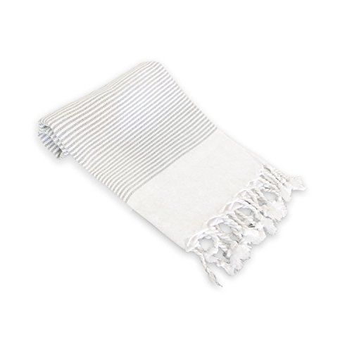 Turkish Hand / Kitchen Towel - Mini Stripes Didyma 100% Cotton (LIGHT GRAY) | Amazon (US)