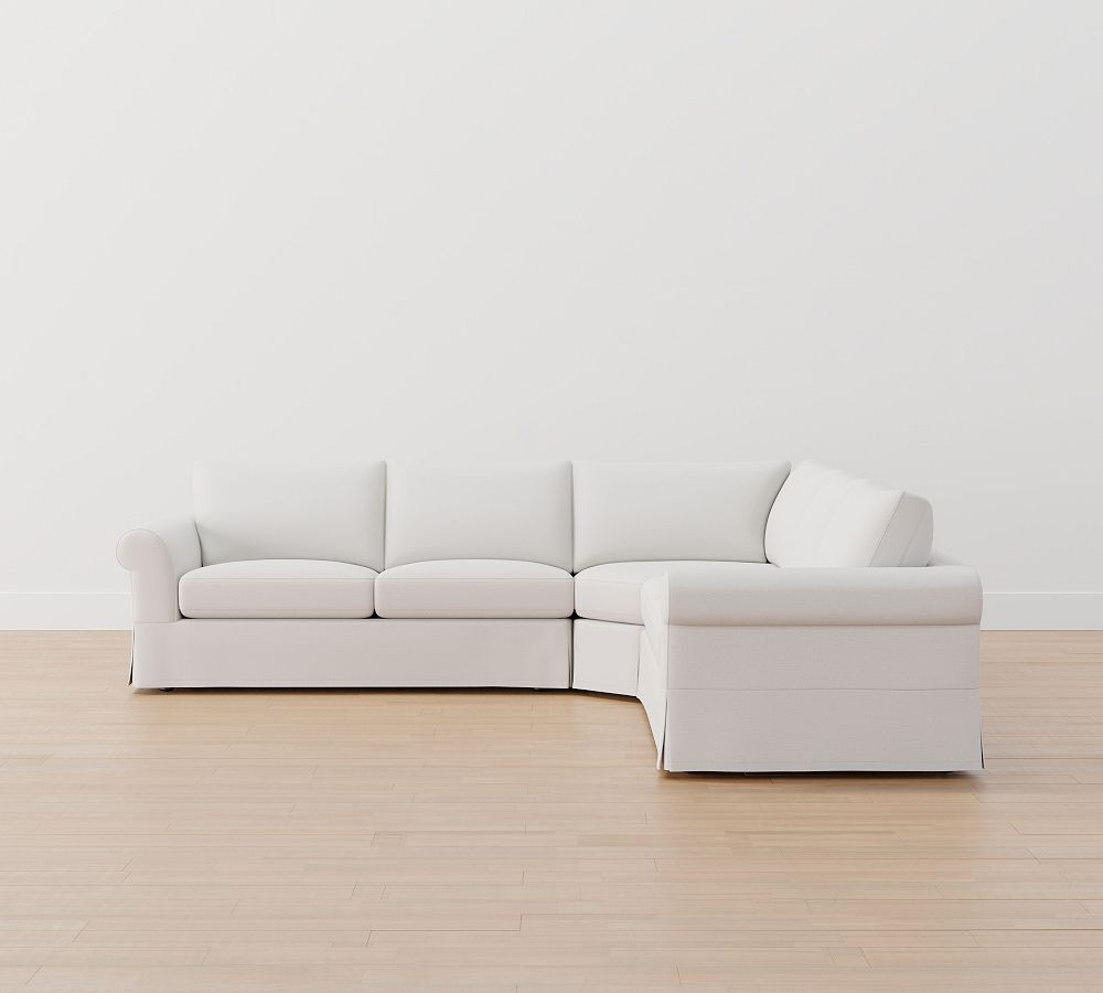 Langston Slipcovered 3-Piece L-Shaped Wedge Sectional | Pottery Barn (US)