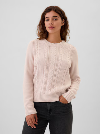 Cable-Knit Crewneck Sweater | Gap Factory