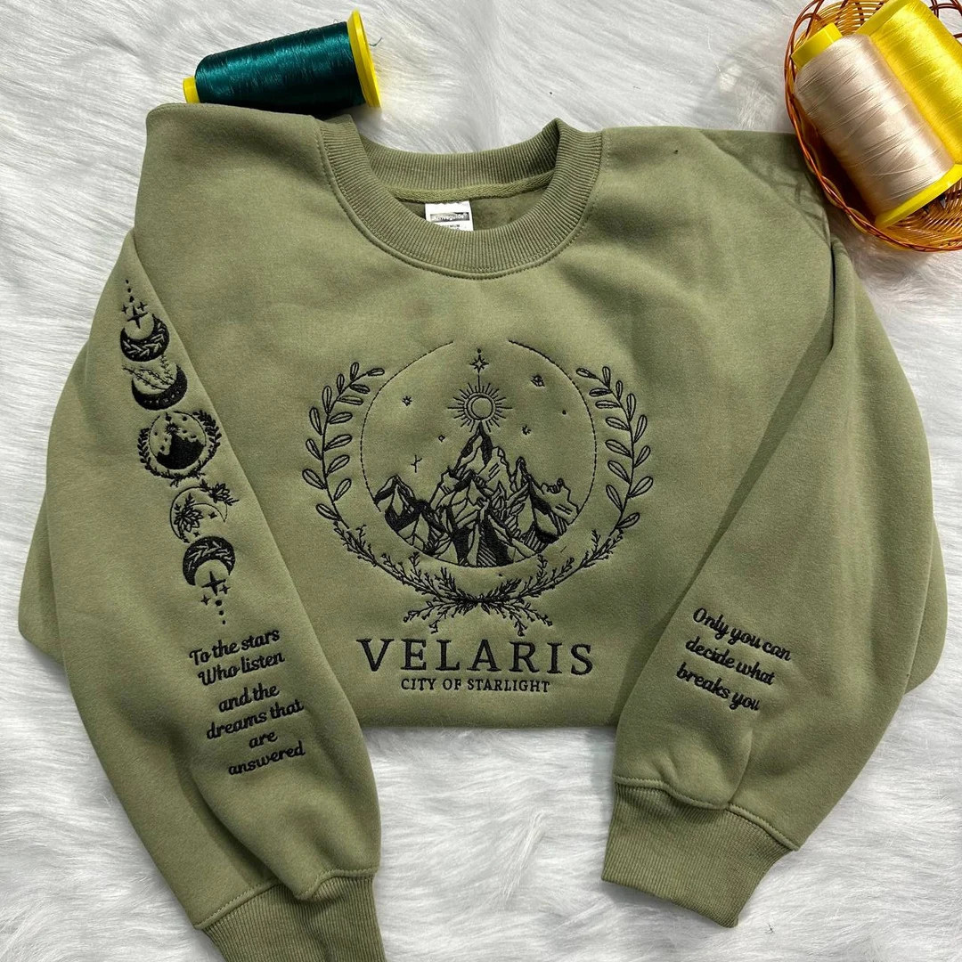 Velaris Embroidered Sweatshirt,velaris City of Starlight Embroidered Hoodie,city of Starlight,sjm... | Etsy (US)
