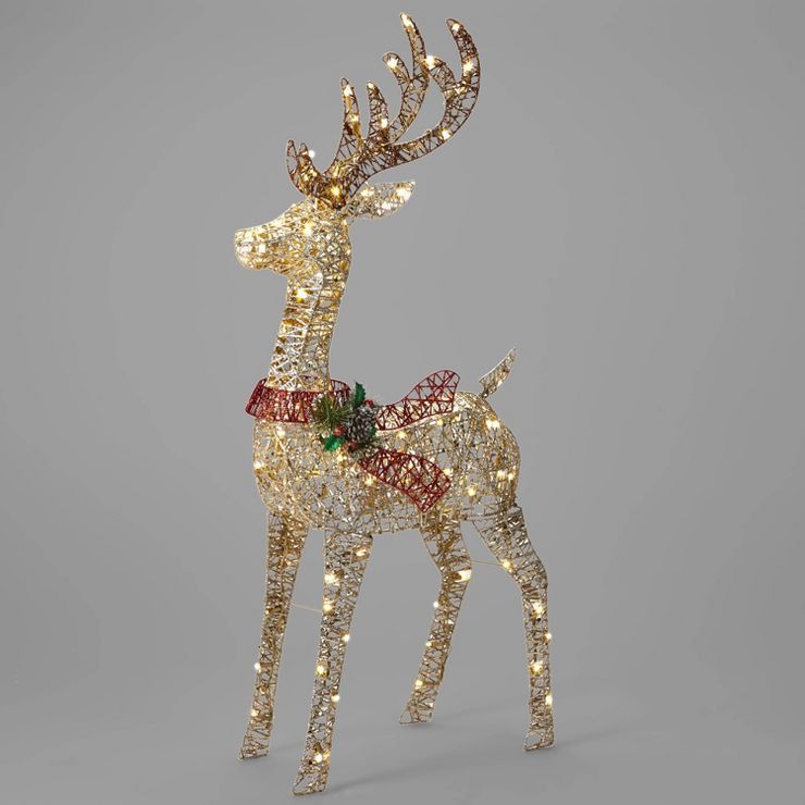 LED Faux Rattan Deer Christmas Novelty Sculpture Light - Wondershop™ | Target