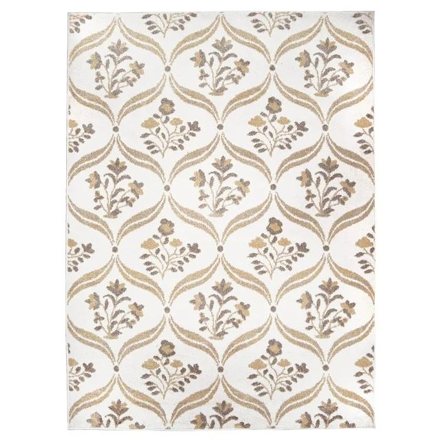 My Texas House Willow 3'11" x 5'6" White Floral Indoor Area Rug | Walmart (US)