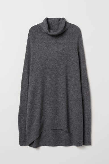 H & M - Knitted polo-neck jumper - Grey | H&M (UK, MY, IN, SG, PH, TW, HK)