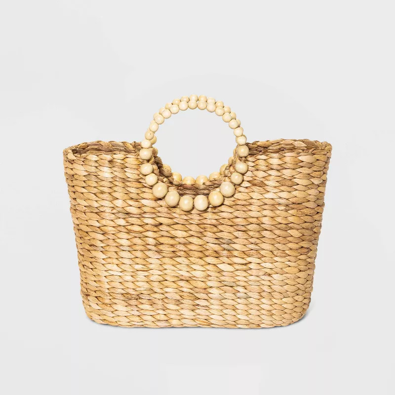 Circle Handle Straw Tote Handbag - A New Day™ Natural | Target
