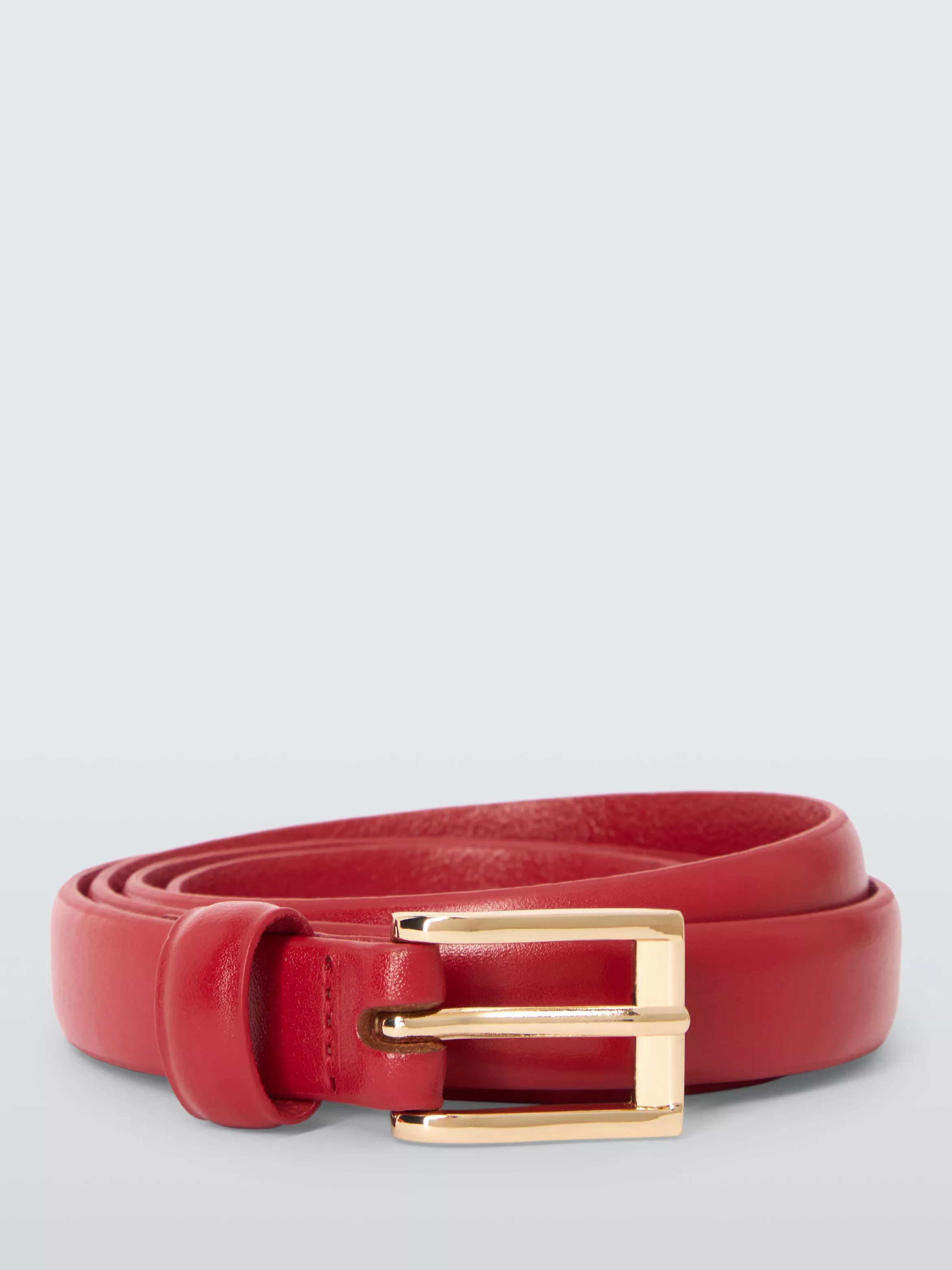 John LewisNarrow Buckle Leather Belt, Red | John Lewis (UK)