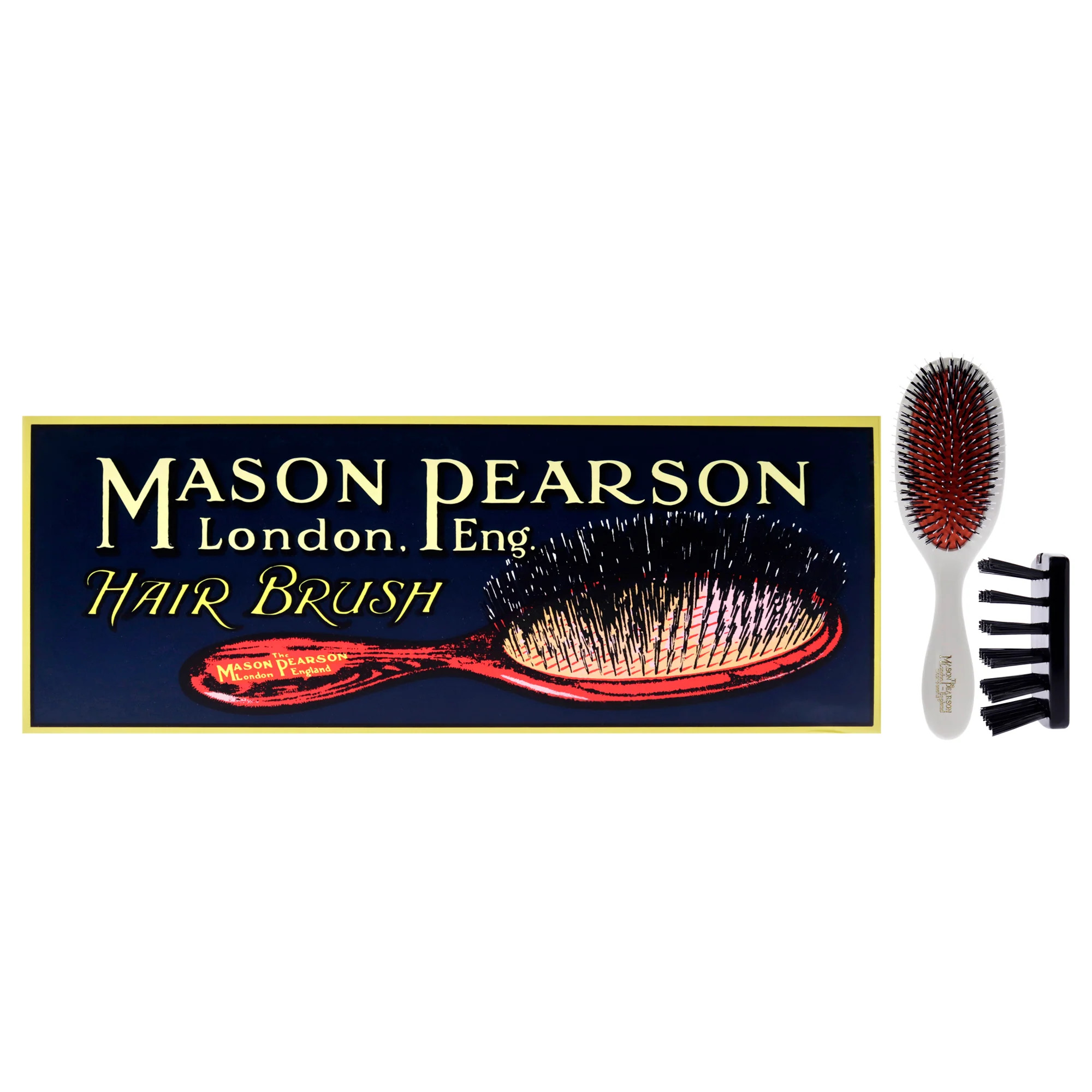 Mason Pearson Handy Mixture Bristle and Nylon Brush - BN3 Ivory For Unisex 2 Pc Hair Brush and Cleaning Brush | Shop Simon